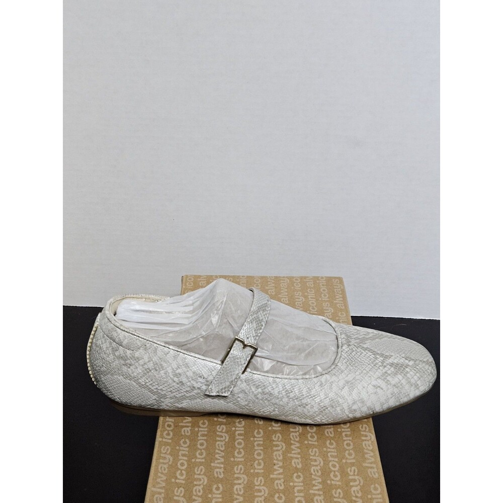 Sz 8.5 - Dr Scholls Ballet Flats Gray Snakeskin Wexley Mary Jane